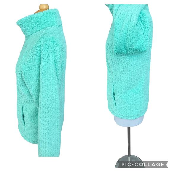 The North Face Laurel Fleece Full Zip Jacket Mint Green Youth Kids Girl’s XL 18 - Picture 4 of 11